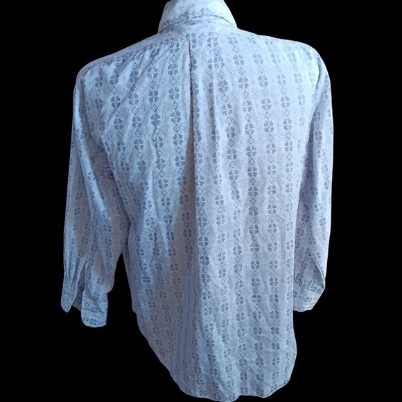 True Vintage Mens Shirt XL 70's Marlboro Geometric Pattern Buttery Distress Mod - Picture 6 of 8